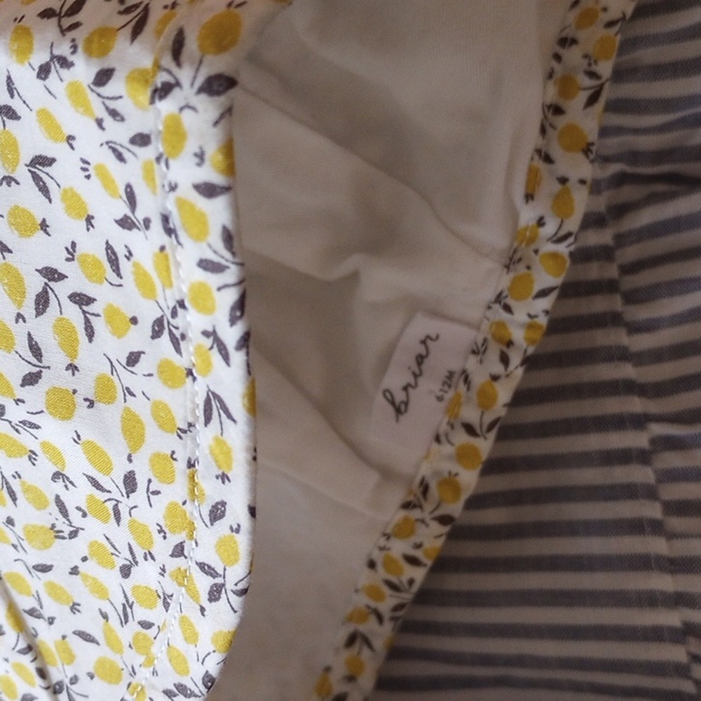 Yellow Floral Cotton Baby Bonnet - Picture 3 of 3